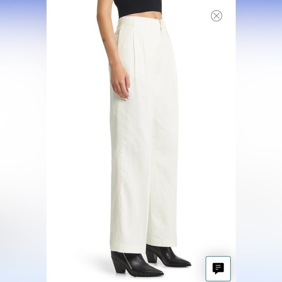 Frame // Pleated High Waist Nonstretch Denim Chinos - Picture 3 of 10